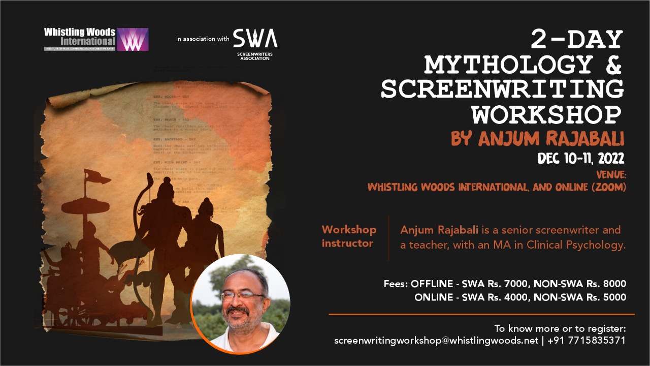 2-Day Mythology & Screenwriting WORKSHOP by Anjum Rajabali